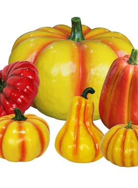 户外花园仿真玻坪钢南瓜雕塑农场庭院草璃植物景观饰林装园小品