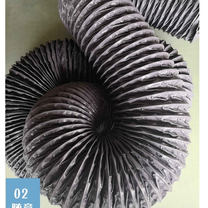 通风管 高温灰色尼龙布风管 防火高温排风管 排气管 钢丝伸缩风管 - 图1