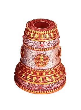 手摇底座莲花财神箭树脂八浮雕家用转筒桶底座摆件