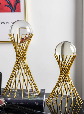 轻奢高档球摆件客厅玄关电视现简约创意家居装饰品