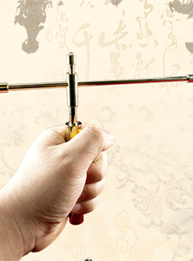 新款黄铜杨公寻龙尺折叠测量罗盘工具探测棒水脉仪可拆卸随身携带