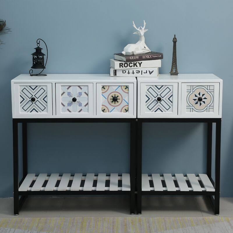 客厅收纳柜子抽屉式储物柜铁艺斗柜家具彩绘斗柜玄关装饰,淘宝优惠券,粉丝福利购,淘宝优惠卷