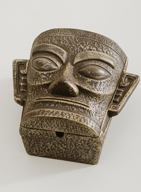 国风文创堆烟灰缸笔筒盖置陶瓷摆件家居公室桌面多功能装饰