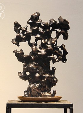 新中式陶瓷手工太湖石假山摆件 家居客厅茶室博古架玄关桌装饰品