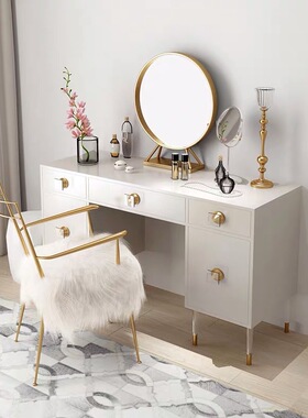 风镜铁艺金色圆形装饰镜台式公主镜桌面镜子梳妆镜壁挂镜