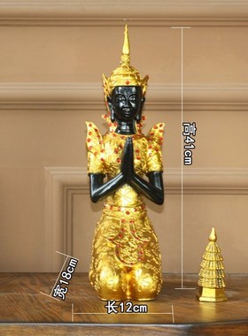 招财大跪佛摆件 A会所泰式餐厅迎宾佛软装饰品