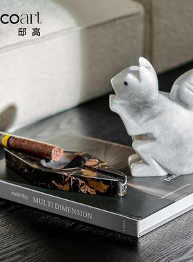 新中式茶几装饰收纳托盘摆件桌面摆花烟灰缸高端大气上档次