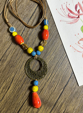 毛衣链秋冬高档大气高级轻奢精致百搭长款吊坠小众不掉色陶瓷项链