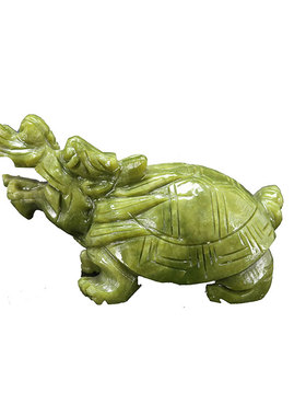 青玉龙龟摆件家居玄关公司前台饰品招财玉石书桌书柜办公桌