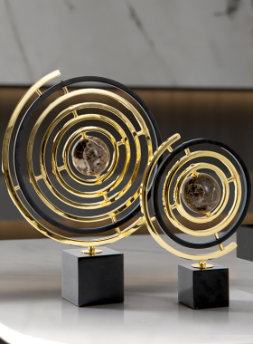 轻奢家居玄关地球仪客厅桌面摆件酒店会所样板间艺术软装饰品