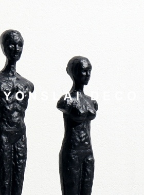 轻奢创意大理石底座抽象断臂人物雕塑软装饰品现代样板房酒店摆件