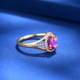 Natural colored ruby red tourmaline diamond ring