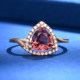 Customized natural colored pink tourmaline diamond ring