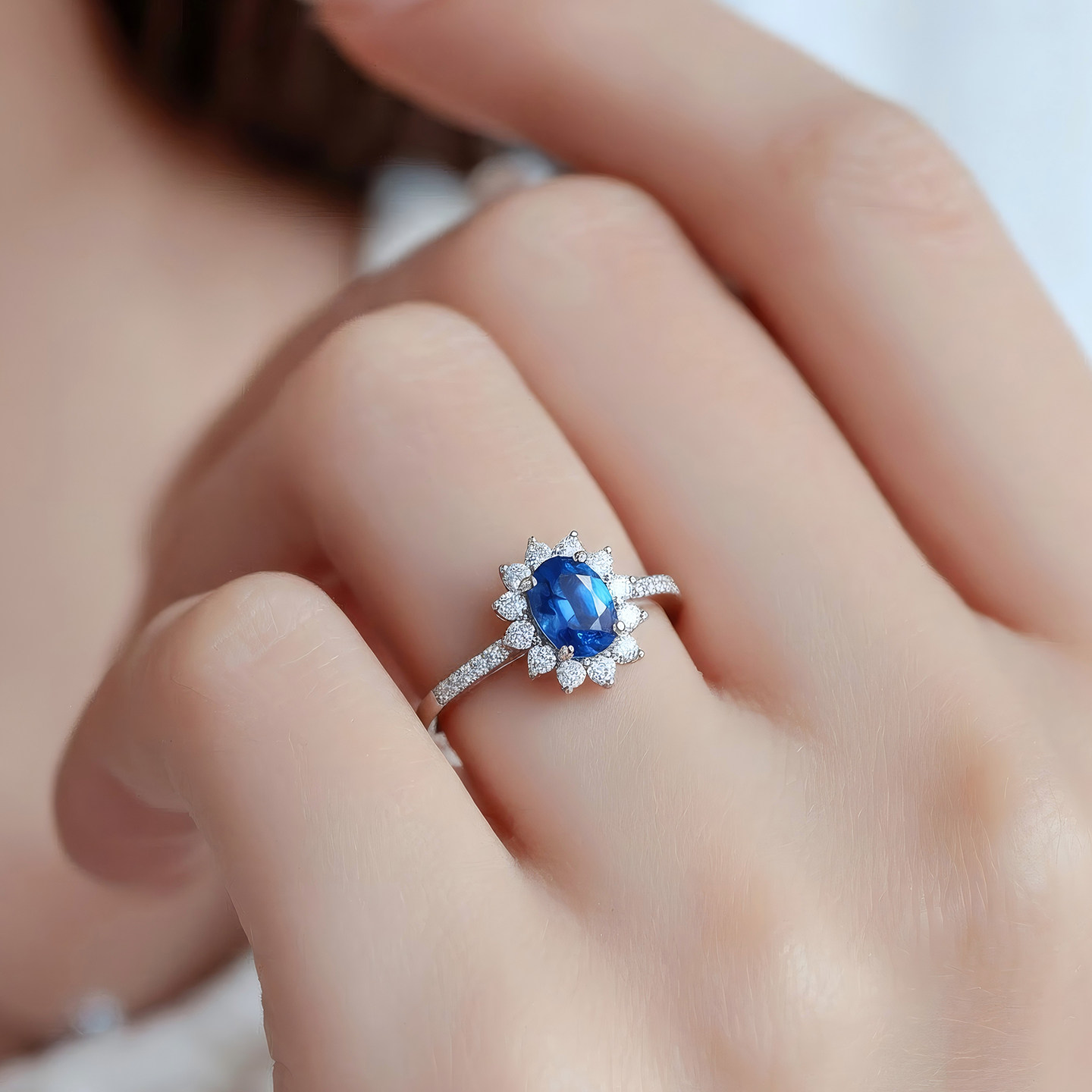Private Jewelry Royal Blue Sapphire Diamond Ring Customization