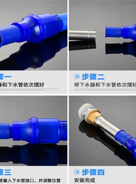 洗脸陶瓷台盆玻璃面盆下水器不锈钢弹跳翻版式防臭排水管配件套装