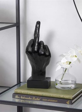 创意个性手指摆件竖中指手势桌雕雕塑桌面装饰家居室内装饰