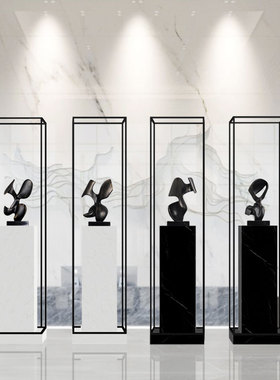 样板房大堂玄关落地艺术大型雕塑摆台装饰样板间售楼处大理石摆件
