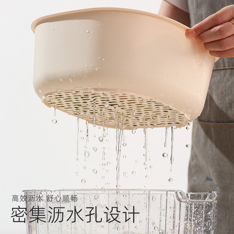 洗菜盆沥水篮新款家用厨房洗菜篮滤水洗水果食品淘菜盆双层水果盘,淘宝优惠券,粉丝福利购,淘宝优惠卷
