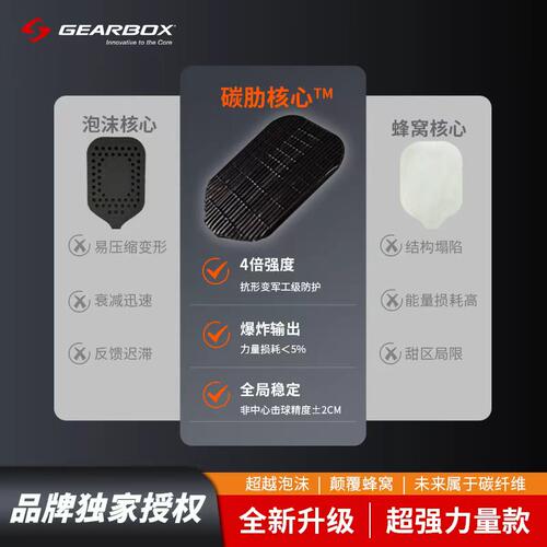 GEARBOX 匹克球拍  GX2power系列SST碳肋核心专业匹级克球拍 - 图2