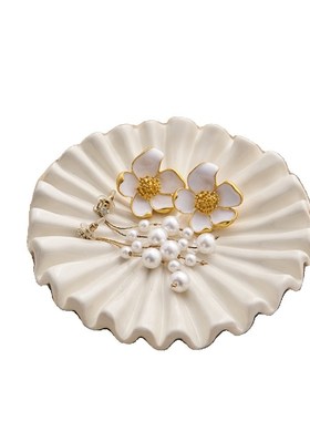 欧式陶瓷首饰托盘摆件珠宝收纳盘桌面玄关钥匙收纳装饰品