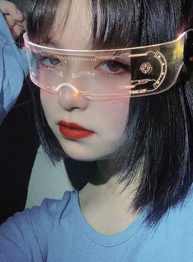未来科技感护目眼镜科幻发光墨镜蹦迪jk拍照潮女男LED炫酷彩酒吧