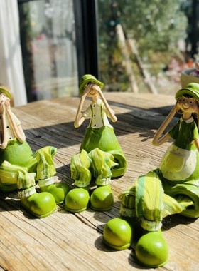 摆件创意人物三不娃娃户外庭院布置阳台客厅造S景室外花园装饰品