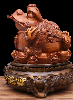 金蟾招财摆件金蝉蟾蜍p店铺公司办公室装饰品三足聚宝旺财开业礼