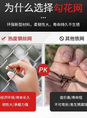 铁丝网围栏镀锌网格防护网钢丝网勾花网养殖围栏栅栏户外圈地护栏