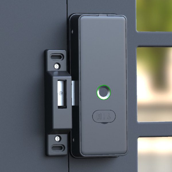 铁栏门密码锁办公室玻璃门木门有框涂鸦智能手机联动双面指纹锁 - 图0