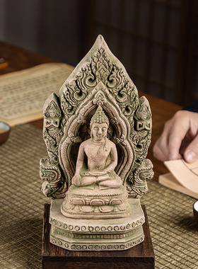 泰国工艺品砂岩雕刻佛像摆件