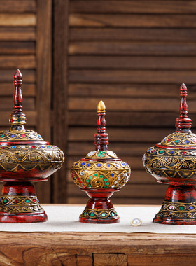 泰式实木佛塔摆件家居客厅玄关