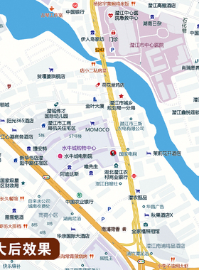 2026新版潜江市区地图区域打印高清电子图客厅办公室挂图地图定制