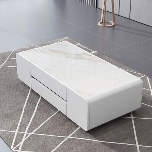 岩板茶几电视柜组合意式极简轻奢客厅家用茶几桌 - 图0