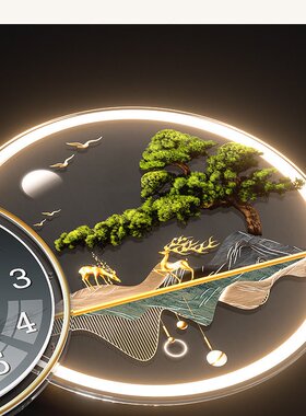 创意挂钟2023新款客厅钟表家用时尚简约现代大气餐桌挂墙时钟壁灯