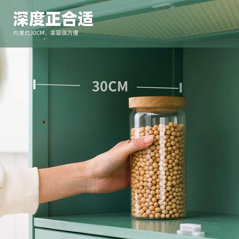 厨房储物柜子带门置物架落地多层家用多功能放锅具碗碟电器收纳架,淘宝优惠券,粉丝福利购,淘宝优惠卷