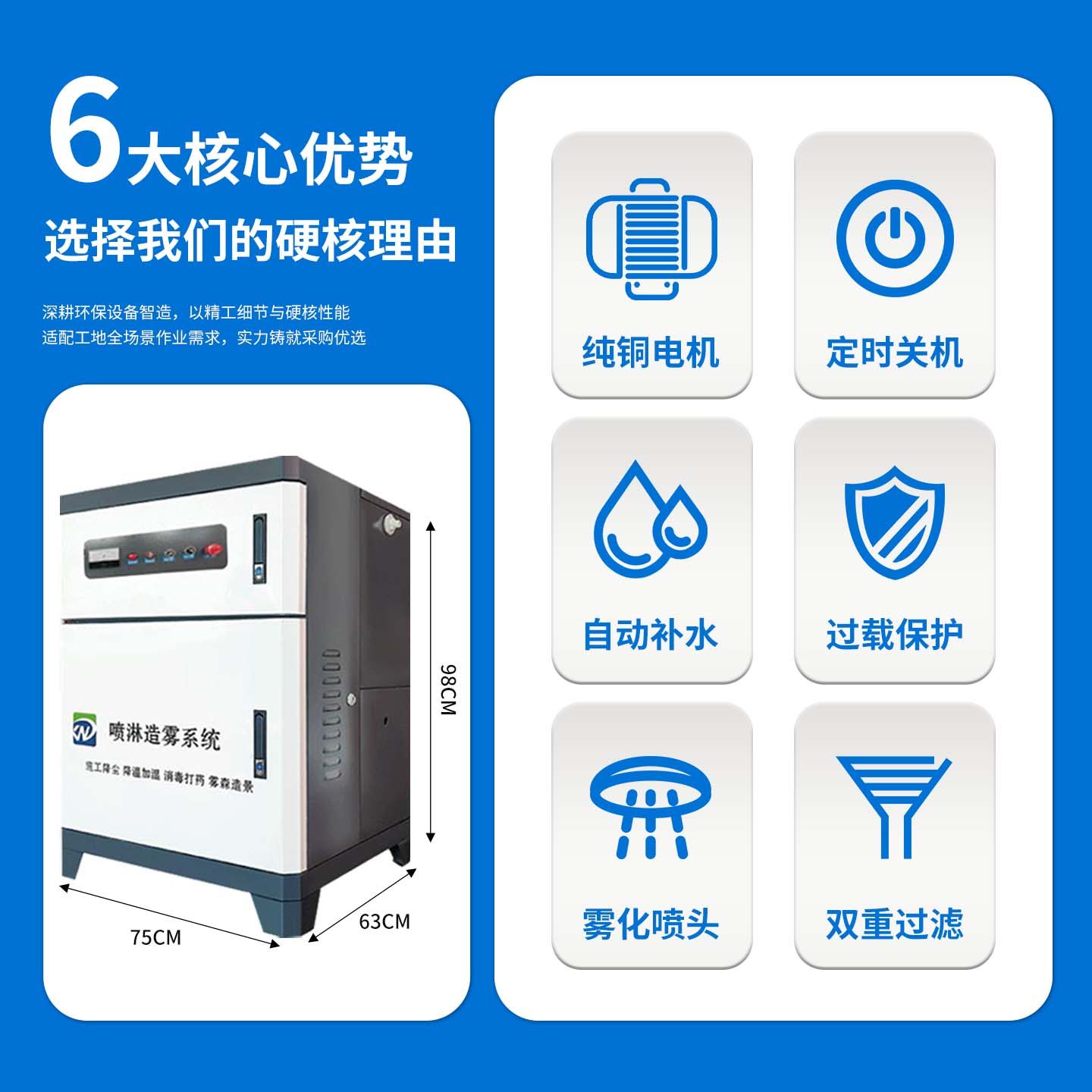 工地围挡喷淋系统车间厂房除尘喷雾大棚养殖场降温消毒雾化造雾机,淘宝优惠券,粉丝福利购,淘宝优惠卷