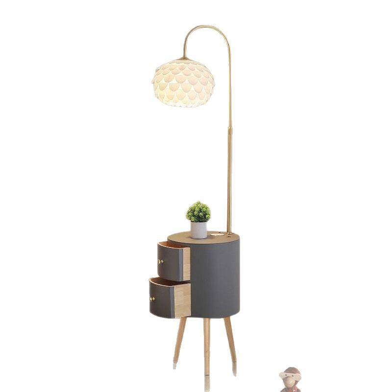 奶油风卧室床头柜台灯一体客厅沙发旁边的落地灯高颜值茶几带灯,淘宝优惠券,粉丝福利购,淘宝优惠卷