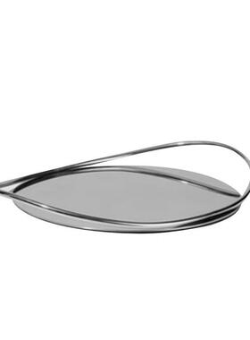 北欧轻奢风不锈钢水果盘餐具托盘家居客厅桌面木托创意收纳盘摆件