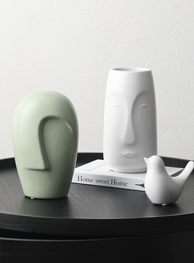 样板房间简约北欧n酒柜客厅书架创意软装家居饰品摆件花瓶组合