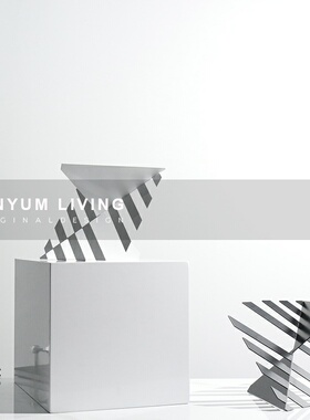 简约轻奢金属h几何摆件创意家居电视柜样板房间售楼处软装饰品