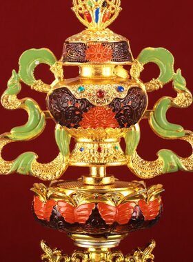 彩色合金八吉祥摆件西藏组合藏式八宝吉祥家居办公玄关门店装饰品