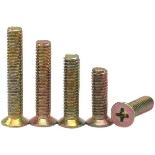 M5M6铁镀锌十字沉头螺栓平头镙钉彩锌机螺钉平机螺丝*8 10-80 100 - 图3