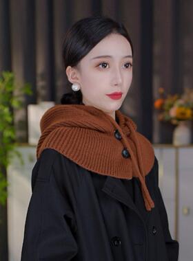 羽绒服领子防脏神器假帽子免缝可拆卸脖套领口专用搭配护颈针织帽
