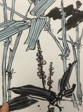 潘天寿 雁荡山花 名家国画水墨画写意画艺术微喷复制装饰画装裱