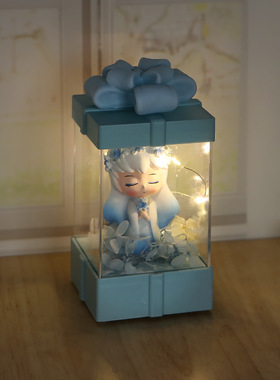 卡通可爱小夜灯带音乐少女心房间装饰小台灯桌面摆件女孩生日礼物