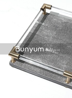 轻奢创意家居餐桌茶几收纳盘样板房间软装饰品桌Y面托盘摆件