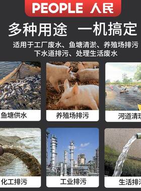 人民切割式污水泵小型家用抽水泵养殖场抽粪泥浆化粪池排污潜水泵