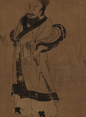 新品唐阎立本(传)孔子弟子像人物肖像长卷 高清微喷复制临摹范本