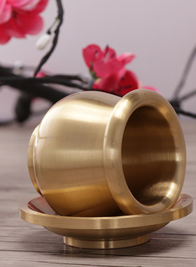 涛羽铜制供c水杯供佛杯 佛前水供杯大悲水供杯贡杯敬神供杯圣水杯