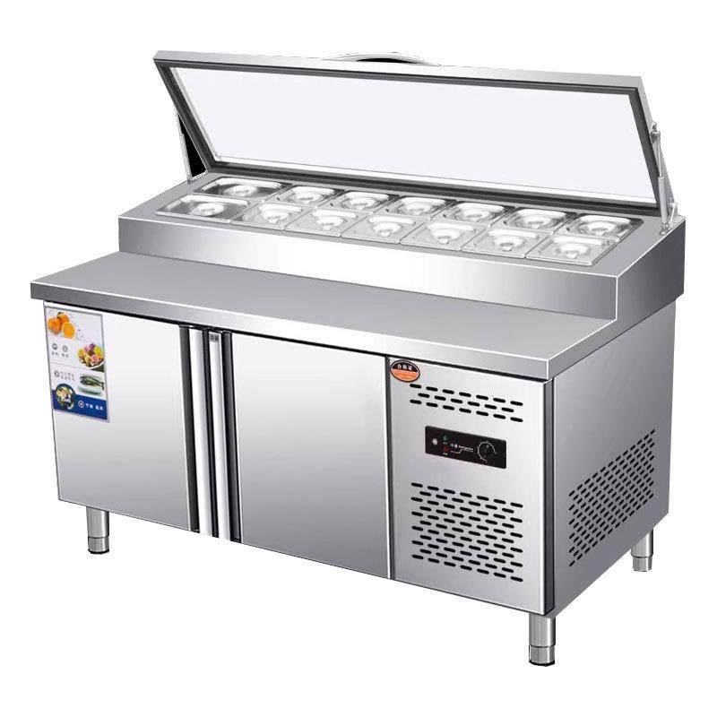 商用披萨撒料台开槽沙拉台冰粉水果捞冷藏展示柜冷冻冰箱冰柜风冷,淘宝优惠券,粉丝福利购,淘宝优惠卷